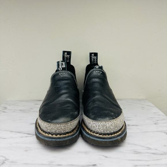 Georgia Boot Romeo Black Blue Leather Slip On Bootie Womens Size 7 - Picture 2 of 10